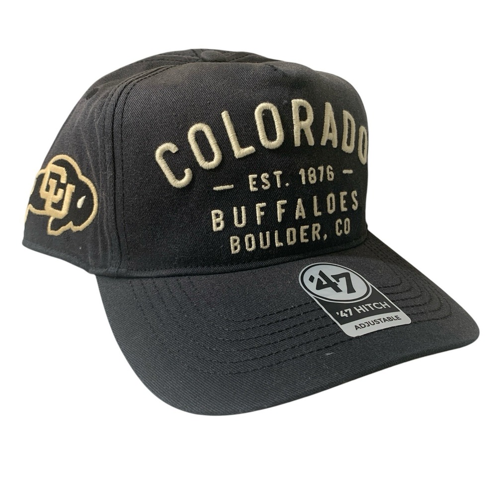 '47 Brand Colorado Buffaloes Black Dusted Laramie Hitch Adjustable Snapback Hat